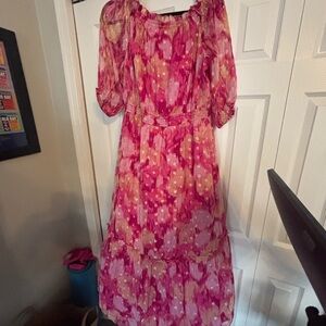 Ann Taylor Pink Floral Maxi Dress